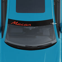 Porsche Macan Logo Windscreen with Background Stripes Kit Decal Sticker
 2