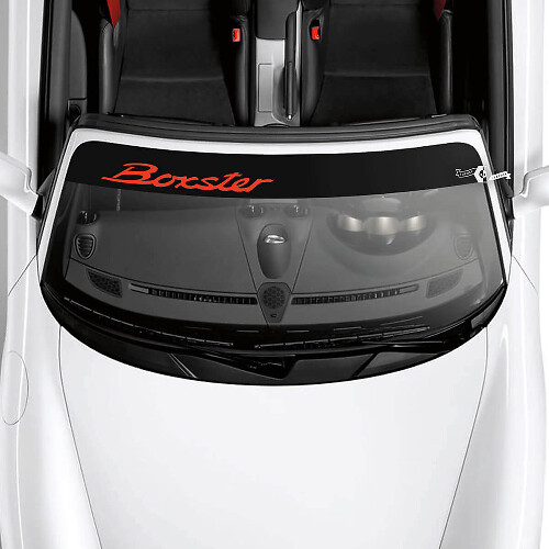 Porsche Boxster Logo Windscreen with Background Stripes Kit Decal Sticker
