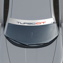 Porsche Turbo GT Logo Windshield with Background Stripes Kit Decal Sticker 2
 2