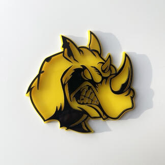 Custom 3D Badge Rhino Angry logo Fender Badges Emblem
