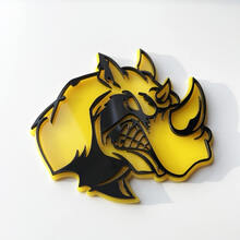 Custom 3D Badge Rhino Angry logo Fender Badges Emblem
 2