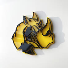 Custom 3D Badge Rhino Angry logo Fender Badges Emblem
 4