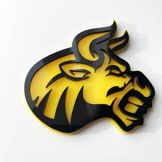 Custom 3D Badge Bull Angry logo Fender Badges Emblem
