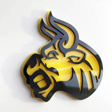 Custom 3D Badge Bull Angry logo Fender Badges Emblem
 2