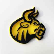 Custom 3D Badge Bull Angry logo Fender Badges Emblem
 3