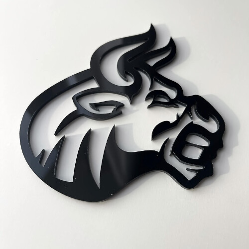 Custom 3D Badge Bull Angry logo Wing Badges Emblem 2