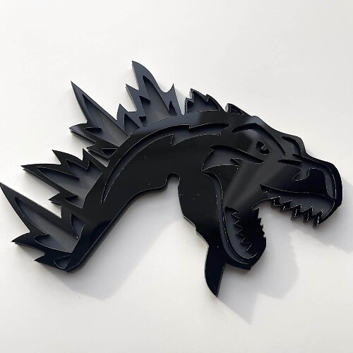 Custom 3D Badge Godzilla Angry logo Wing Badges Emblem 2