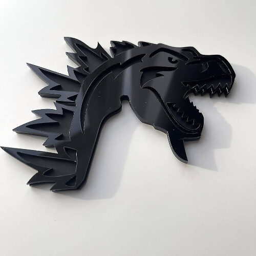 Custom 3D Badge Godzilla Angry logo Fender Badges Emblem 3
