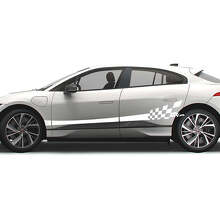 Flag Side Checkered Graphics Doors Decal Stripe Sticker For Jaguar I-Pace 3