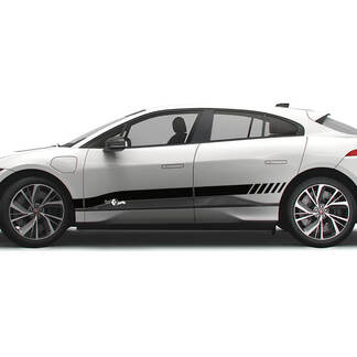 Jaguar I Pace Side Checkered Stripe Graphics Doors decal Logo Lines sticker 2
 1