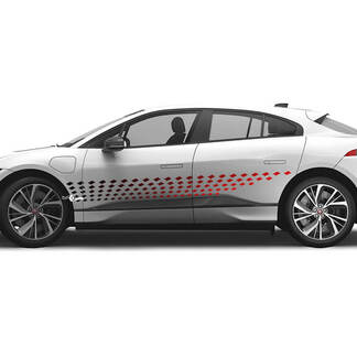 Jaguar I-Pace Side Doors Gradient Color Stripes Graphics decal Logo sticker
