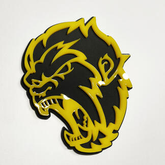 Angry Yeti Sasquatch Bigfoot 3D Badge Gloss Yellow vs Matte Black Fender Badges Emblem
 1