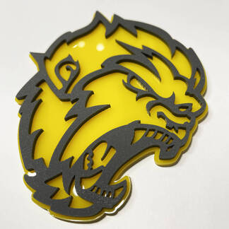 Angry Yeti Sasquatch Bigfoot 3D Badge Grey vs Yellow Fender Badges Emblem
 1