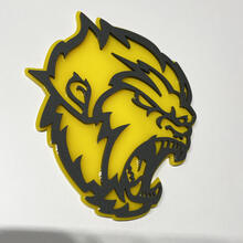 Angry Yeti Sasquatch Bigfoot 3D Badge Grey vs Yellow Fender Badges Emblem
 3