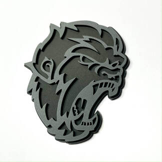 Angry Yeti Sasquatch Bigfoot 3D Badge Grey vs Black Fender Badges Emblem
 1