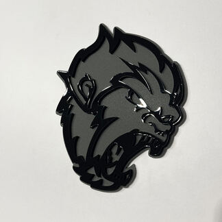 Angry Yeti Sasquatch Bigfoot 3D Badge Black vs Grey Fender Badges Emblem
