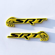 SRT Trackhawk 3D Badge Gloss Yellow vs Gloss Black Fender Badges Emblem
 3