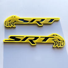 SRT Trackhawk 3D Badge Gloss Yellow vs Gloss Black Fender Badges Emblem
 4