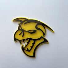 Hellcat Demon 3D Badge Black vs Yellow Fender Badges Emblem
 2