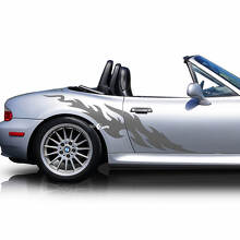 Flame Side Doors Tri Stripes Vinyl Decal Sticker
 3