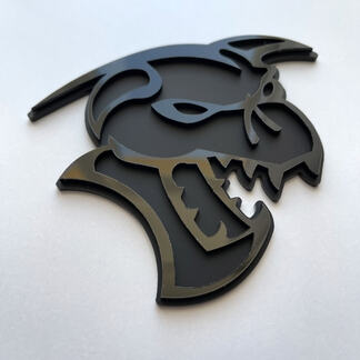 Hellcat Demon 3D Badge Black vs Black Fender Badges Emblem
