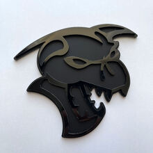 Hellcat Demon 3D Badge Black vs Black Fender Badges Emblem
 3