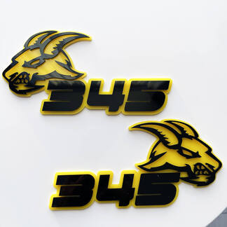 Goat 345 HEMI 3D Badge Black vs Yellow Fender Badges Emblem
 1