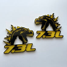 Godzilla 7.3L MEGAZILLA Ford Performance 7.3L 3D Badge Black vs Yellow Fender Badges Emblem
 2