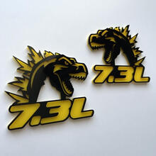 Godzilla 7.3L MEGAZILLA Ford Performance 7.3L 3D Badge Black vs Yellow Fender Badges Emblem
 3