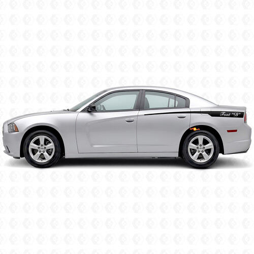 Stripes with Custom Text Side Vinyl Decal Sticker for Dodge Charger 2011-2014