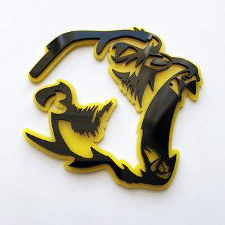 Gorilla Angry 3D Badge Black vs Grey Fender Badges Emblem
 1