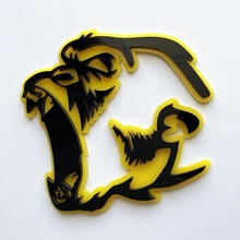 Gorilla Angry 3D Badge Black vs Grey Fender Badges Emblem
 2