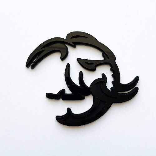 HellElephant 3D Black-on-Black Fender Badge Emblem