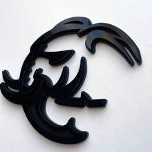 HellElephant 3D Black-on-Black Fender Badge Emblem_4