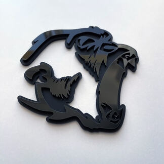 Gorilla Angry 3D Badge Black vs Black Fender Badges Emblem
 1