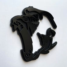 Gorilla Angry 3D Badge Black vs Black Fender Badges Emblem
 2