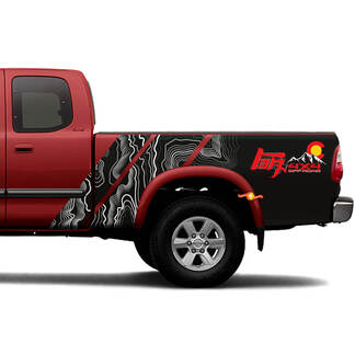 Toyota Tundra Teq 4x4 off road Bed Side Decals Vinyl Stripe Graphic Decals Kit
