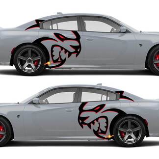 Huge Two colors Hellcat Red Eye Side Decals Stickers For Dodge Challenger Redeye or Charger
