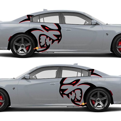 Huge Two colors Hellcat Red Eye Side Decals Stickers For Dodge Challenger Redeye or Charger
