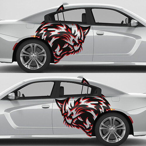 Wildcat Huge Rear Fender Vinyl Decals Kit for Dodge Challenger Charger