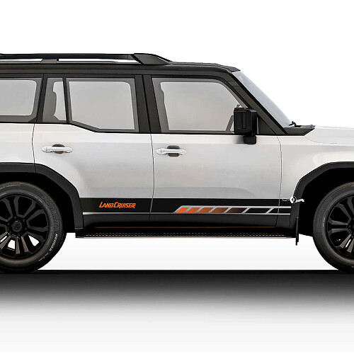 Lettring Vintage Stripes Vinyl Graphic Stickers Decals Kit For Toyota Land Cruiser