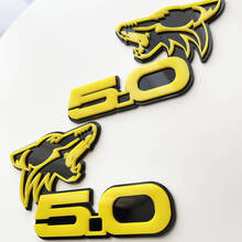 COYOTE 5.0 Fender Badges Emblem 3D Badge Black vs Yellow
 4