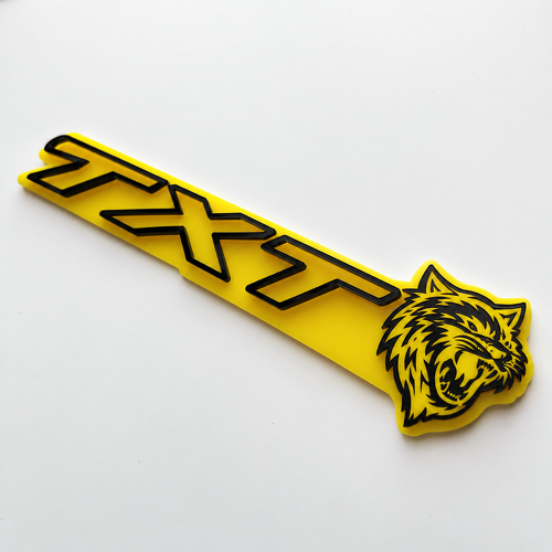SRT Style Yellow Black Custom TXT Cat 3D Fender Badge