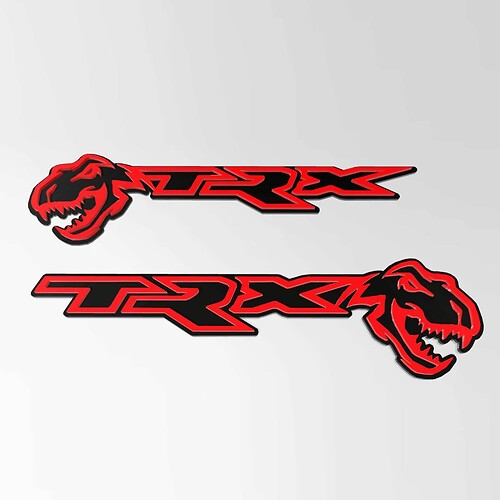 TRX 3D Badge Black vs Red Fender Badge Emblem
