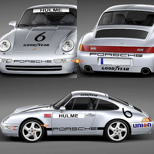 1974 Porsche 911 Racing Sticker Decal Set - Classic Vinyl Graphics for Restoration and Customization
