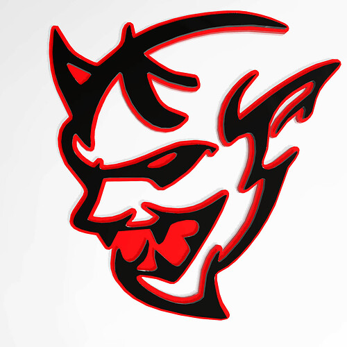 Dodge Demon 3D Badge Fender Badges Emblem Red vs Black 2
 1