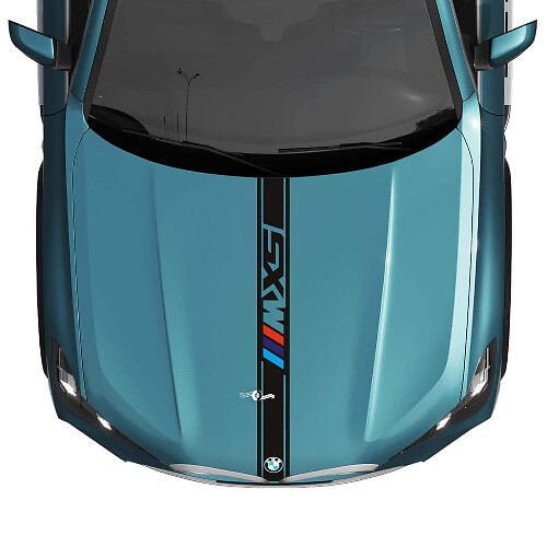 BMW X5 G05 Hood Custom Stripe Sticker Decal - Vinyl M colors M Performance
