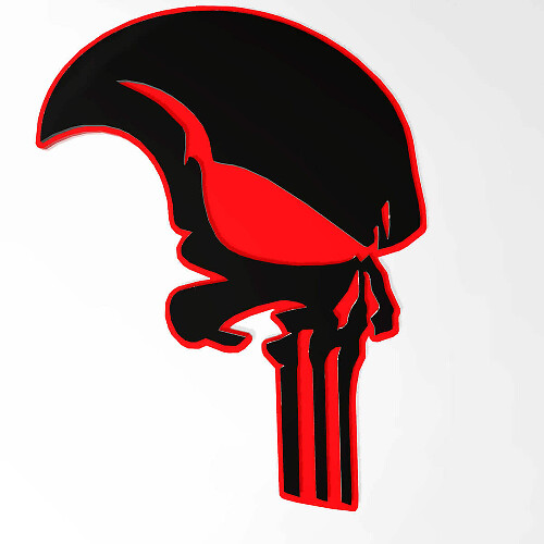 Punisher-Style Skull 3D Fender Badge Emblem_1