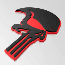 Punisher-Style Skull 3D Fender Badge Emblem_2
