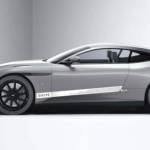 Honeycomb Side Doors Vinyl Stripes Decals Stickers For Aston Martin DB11